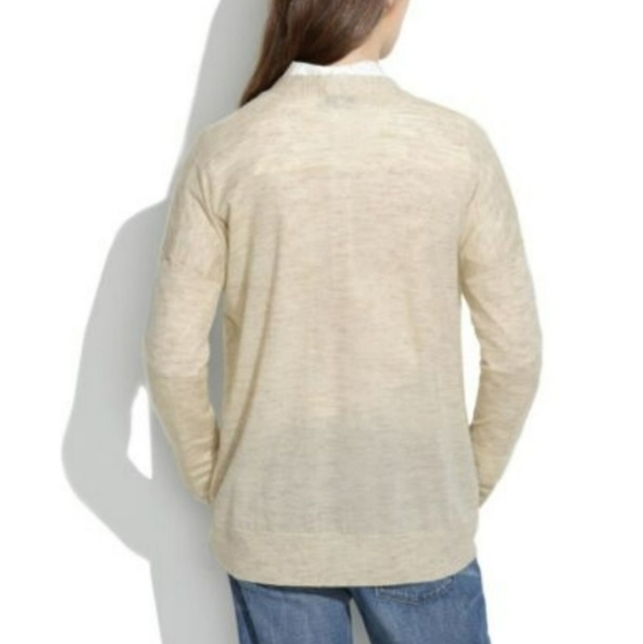 Madewell Wool Alpaca Blend Button Up Lightweight Cardigan Sweater - Picture 3 of 13